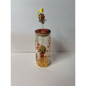 Halloween Snow Globe Sam Double walled beer glass can shaped with bamboo lid, gl